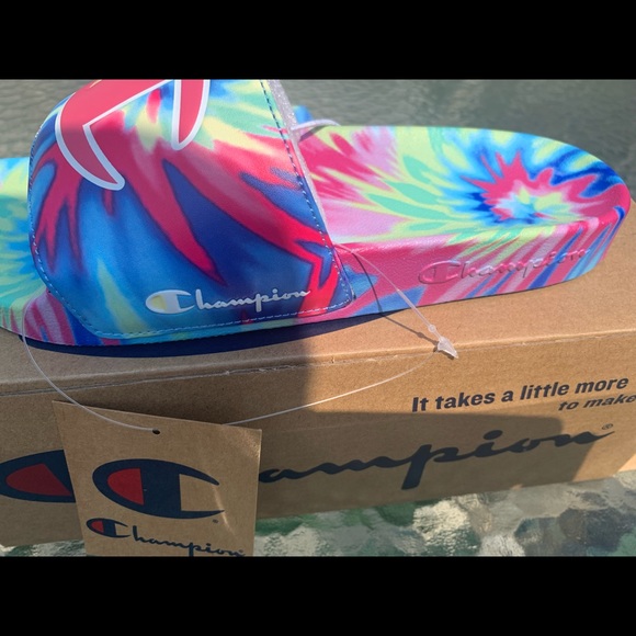 Champion IPO Tie-Dye Blue/Pink Women’s Slides - Picture 7 of 12